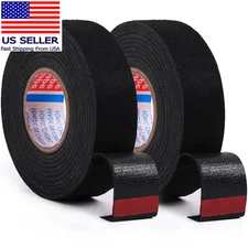 2 Rolls Black Wire Harness Cloth Tape, Speaker Wiring Harness Cloth Tape (Width: