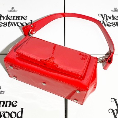 Vivienne Westwood Hazel Handbag Medium Patent Leather Red w/ chain