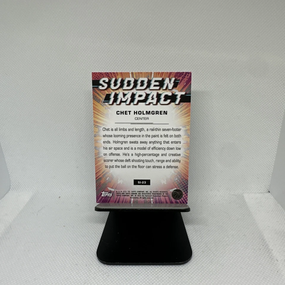 2023-24 Topps Chrome Sudden Impact #SI23 Chet Holmgren - Image 2 of 2