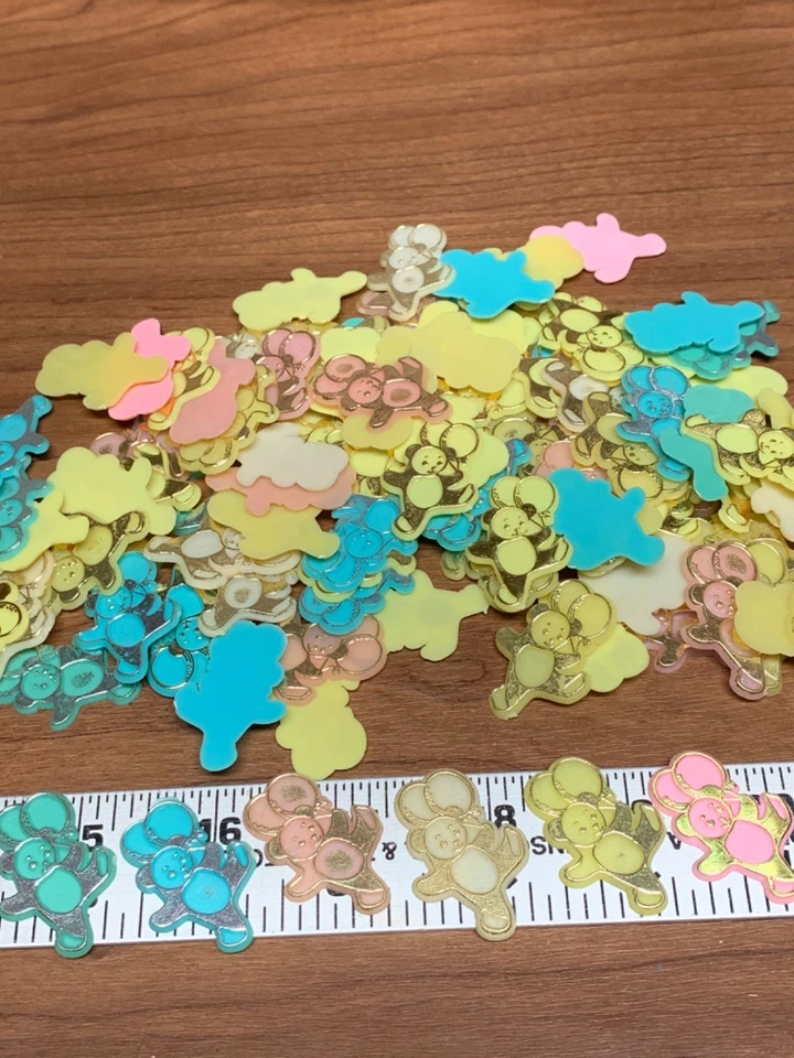 100 berloque balão urso vintage plástico plano Favor confete capia - Imagem 2 de 2