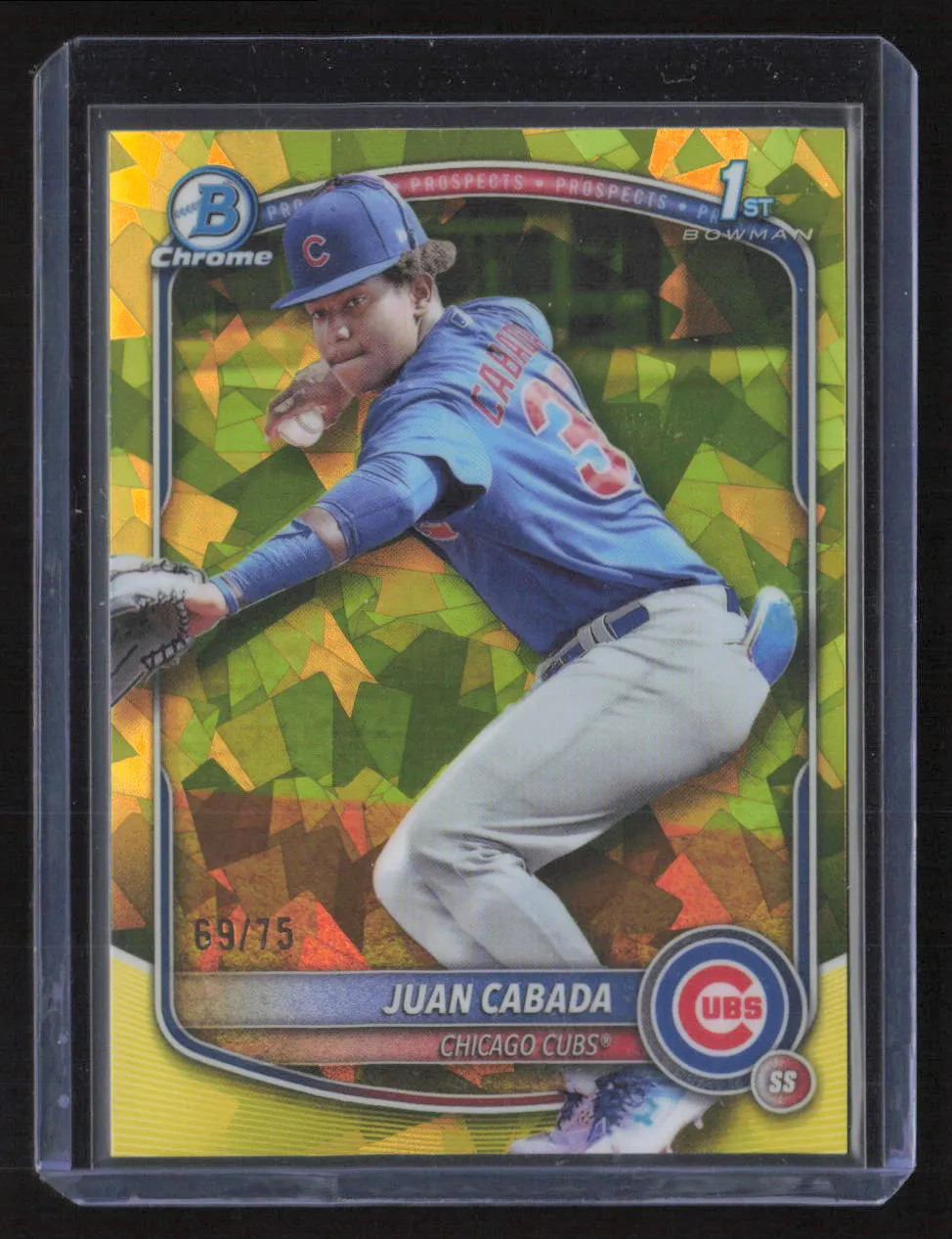 2025 Bowman Chrome Juan Cabada #BCP-207 69/75 Yellow Sapphire Free Shipping 1st