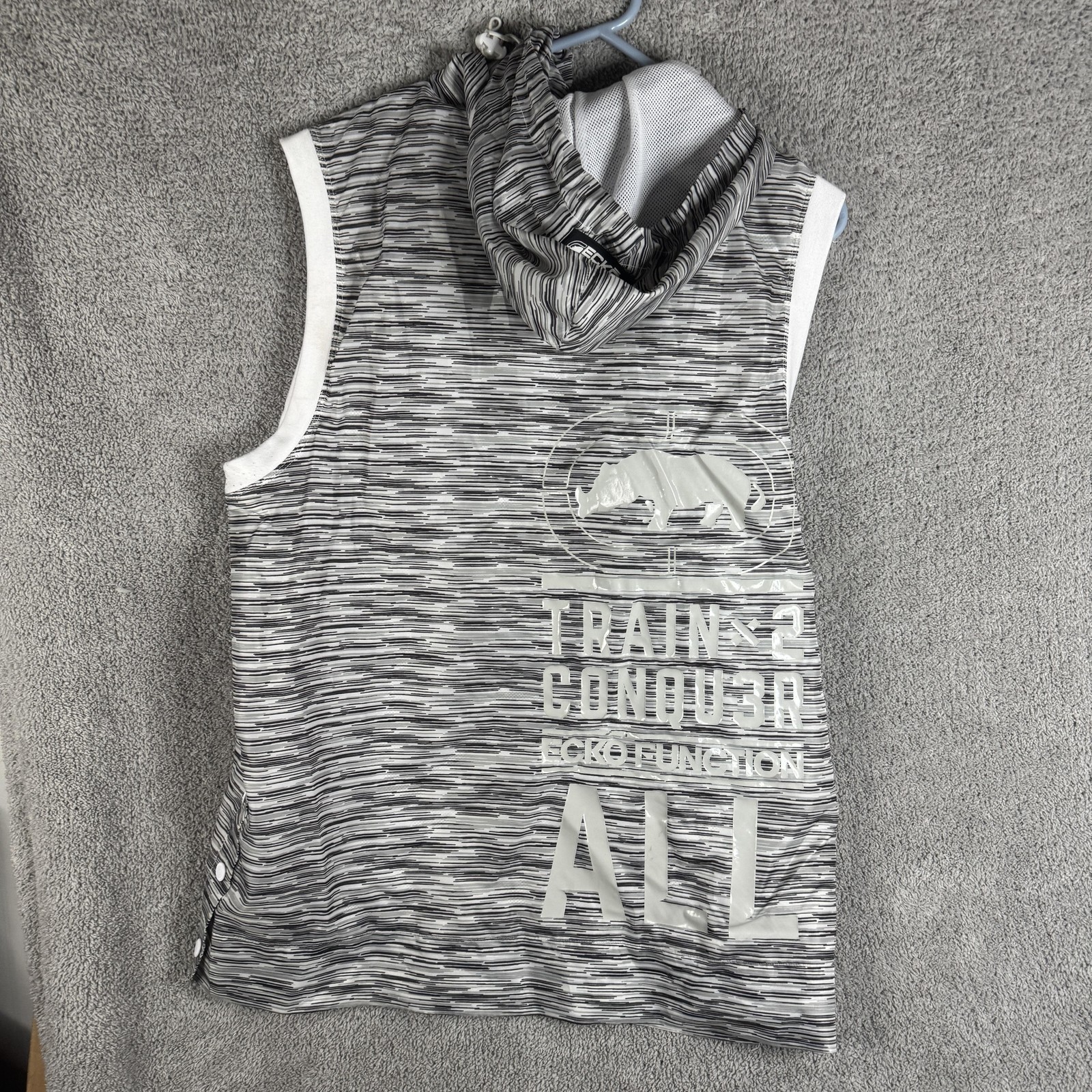 Ecko Function Tank Top Mens Medium Gray Hooded Sl… - image 10