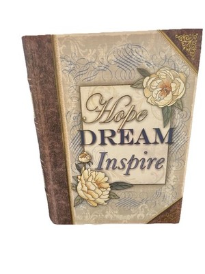 PUNCH STUDIO Fake Book Box Storage HOPE DREAM INSPIRE 11X9  Keepsakes Cardboard