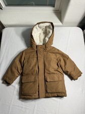 Old Navy Boy's Hooded Jacket 18-24 Sherpa Lined Wind Resisting Warm Jacket
