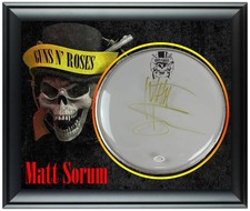 Guns N Roses Matt Sorum Autographed Custom Framed Drum Head Drumhead Display ACO