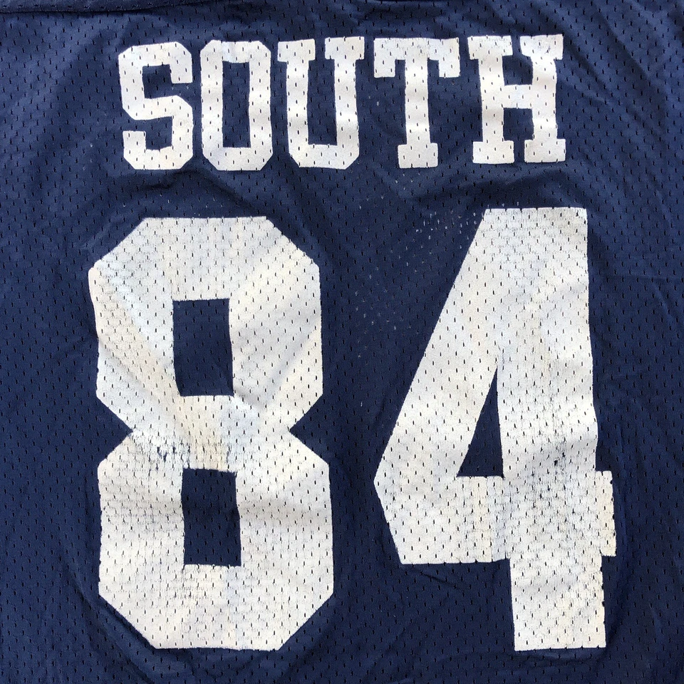 Vintage 70s Majestic Jersey Mens Large Blue Polyester Mesh V-Neck Made In USA - Изображение 2 из 4