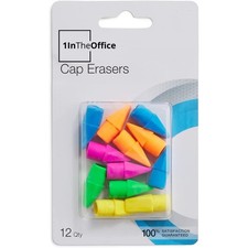 12 Pack Pencil Cap Erasers Assorted Colors Arrowhead Caps Tops Eraser School