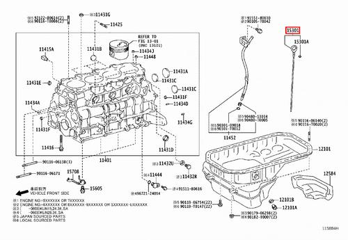 Genuine Hilux KUN26 KUN25 KUN16 KUN15 KUN10 2KD 1KD Engine Oil Level Dipstick - Picture 6 of 11