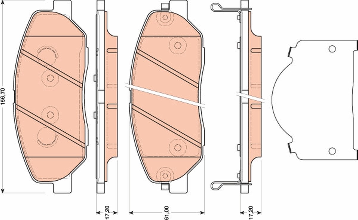 Front TRW-OE GDB3483 Brake Pad Set, disc brake for HYUNDAI