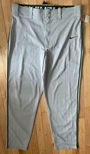 Nike Boys  Swingman Dri-Fit Piped Baseball/Softball Pants XL Gray Green Stripes