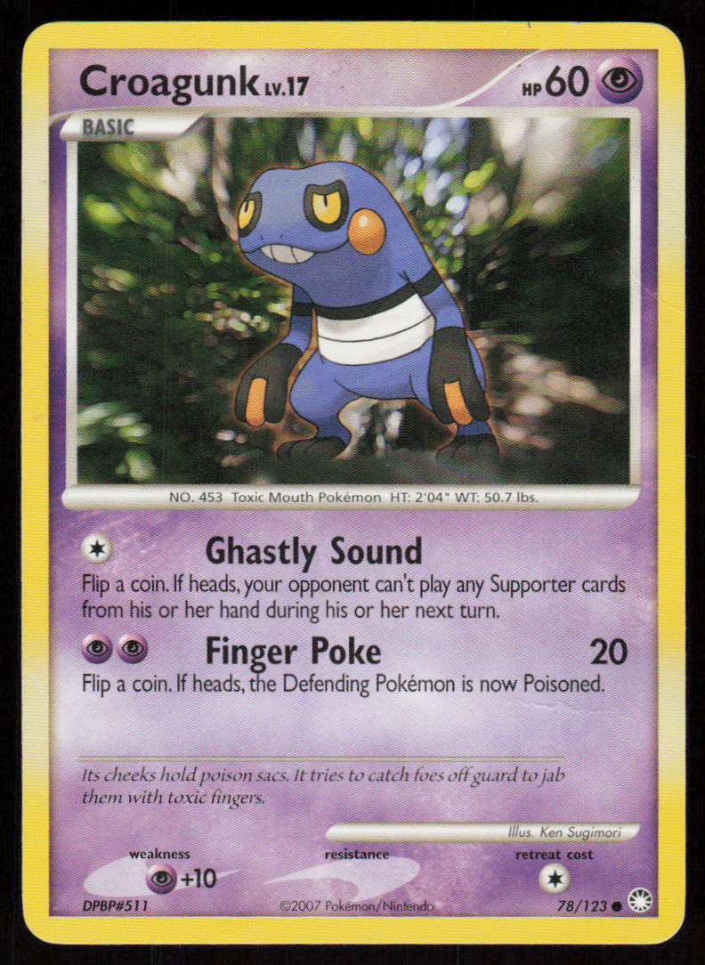 Croagunk 78/123 Common Mysterious Treasures Pokemon HP