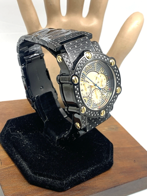 JBW Men's Watch JB-6215-200-C Phantom Diamond Black Gold Quartz