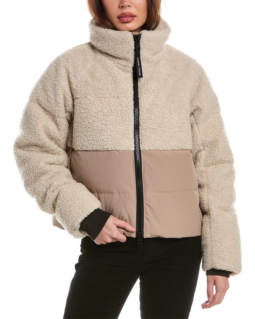 Canada Goose Elora Wool-Blend Puffer Jacket Women's Brown Xs thumbnail 3