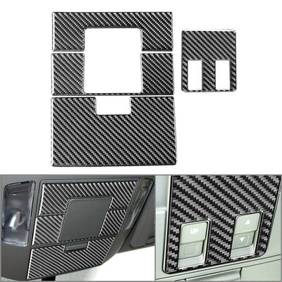 4  Leselicht-Abdeckungs-Verkleidung für Toyota Tundra 2014-21 Kohlefaser-Schwarz