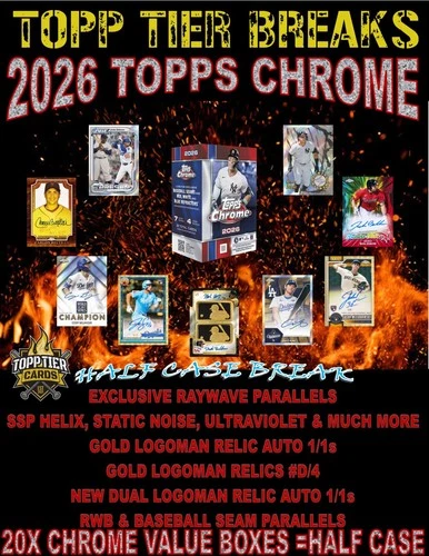 MILWAUKEE BREWERS 2026 TOPPS CHROME BASEBALL 20X VALUE BOX 1/2 CASE BREAK #6985