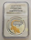 2012 Niue NGC PF70 ULTRA CAMEO Gilt Florida Alligator 1 ozt 999 Pure Silver Coin