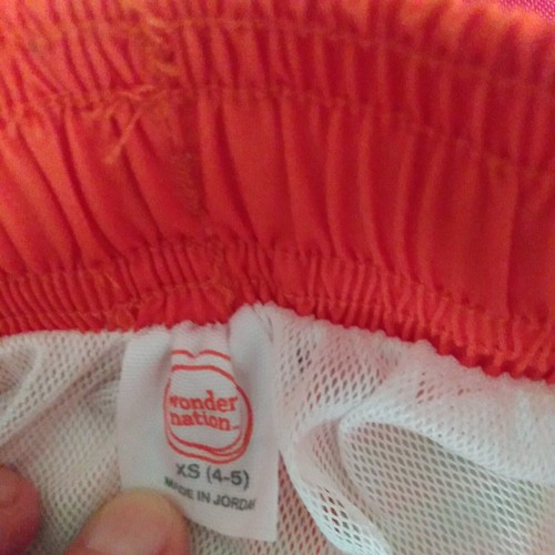Boys Wonder Nation Orange Shark Inner Netting Swim Shorts/Trunks Size XS (4-5) - Picture 4 of 7