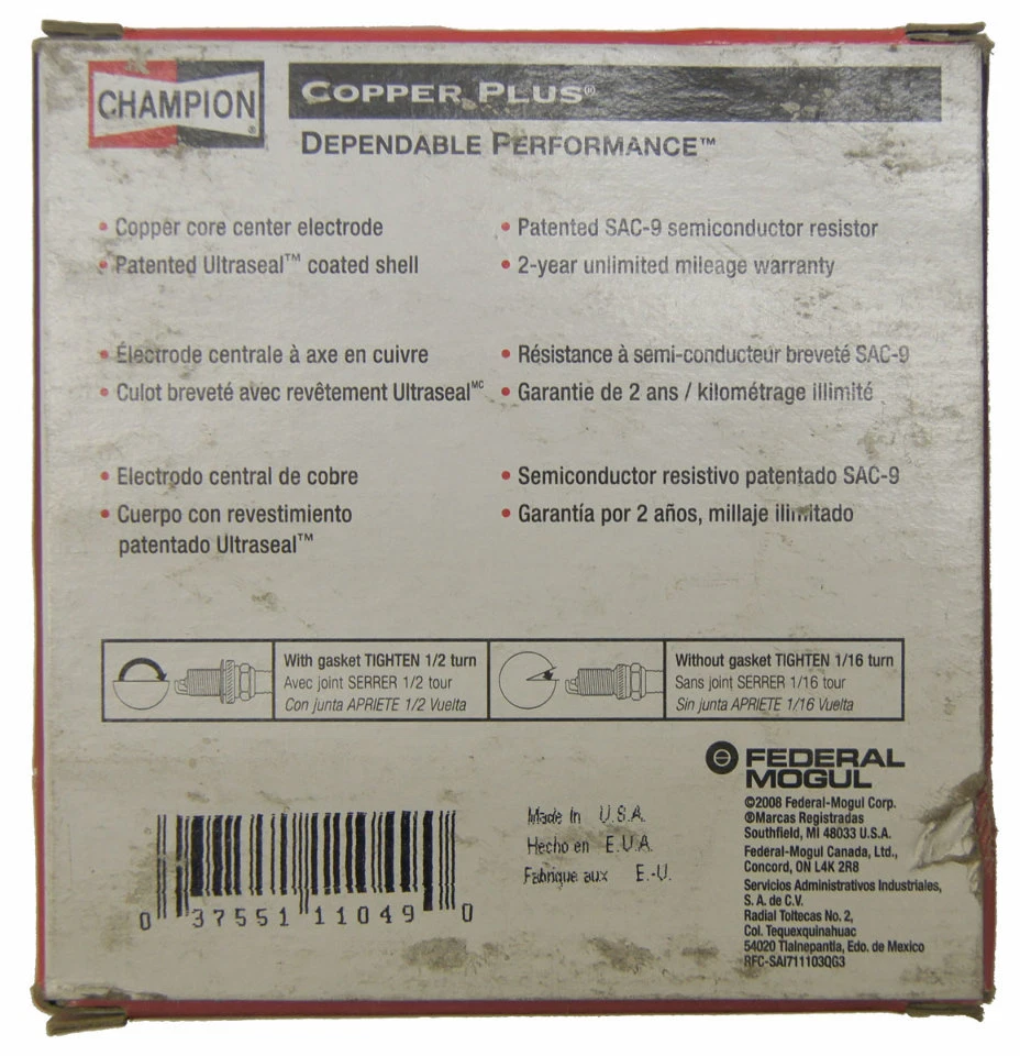 Champion Copper Plus Spark Plugs Pack of 4 New Stock No.415 RN9YC - Image 2 of 4