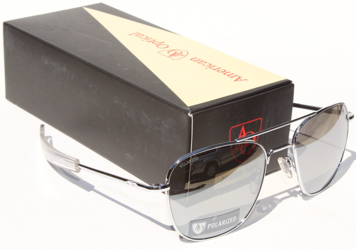 AMERICAN OPTICAL Original Pilot POLARIZED Sunglasses Silver BT CL