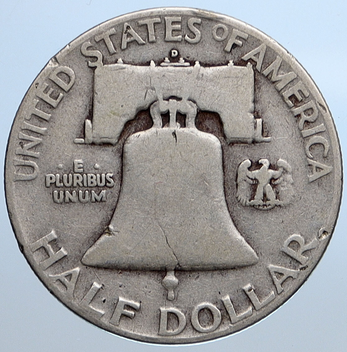 1950 D US Benjamin Franklin LIBERTY BELL Vintage Silver Half