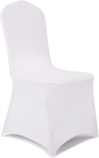 White Stretch Spandex Chair Covers for Weddings  Events - Pack of 25