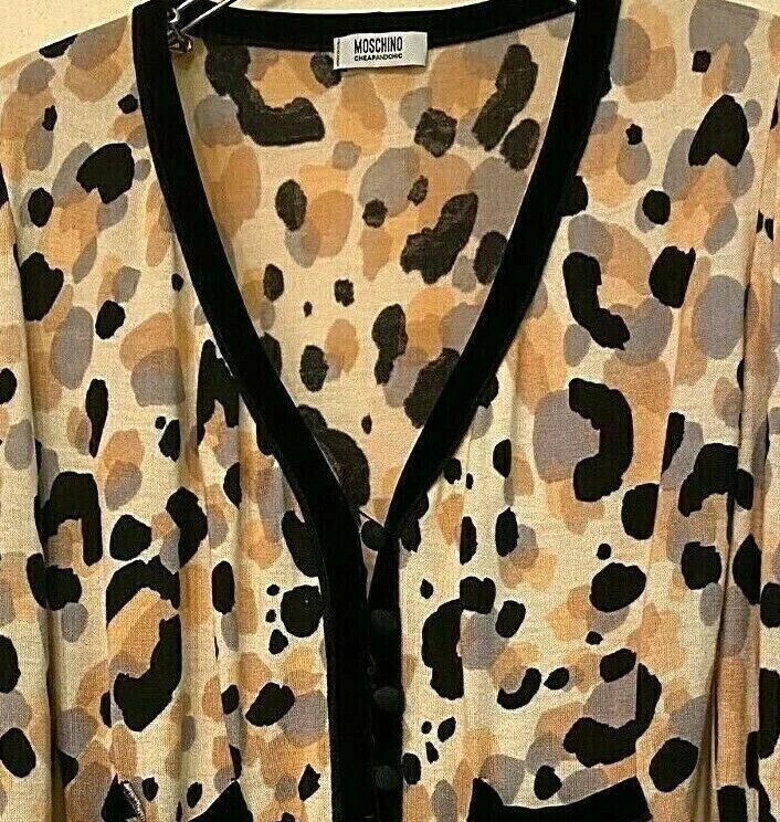 CÁRDIGAN MOSCHINO JERSEY TEJIDO BOTÓN DELANTERO MANGA LARGA talla 8 Hecho en ITALIA Foto 4 de 4