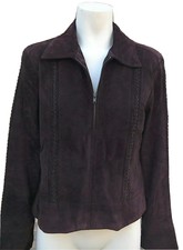 Paul Berman Brown Suede Jacket .. Size 16 Fits 14/16 .. Plaited Detail