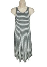 GAP Gray White Striped Shift Mini Dress Sleeveless Women Size XS Jersey cotton