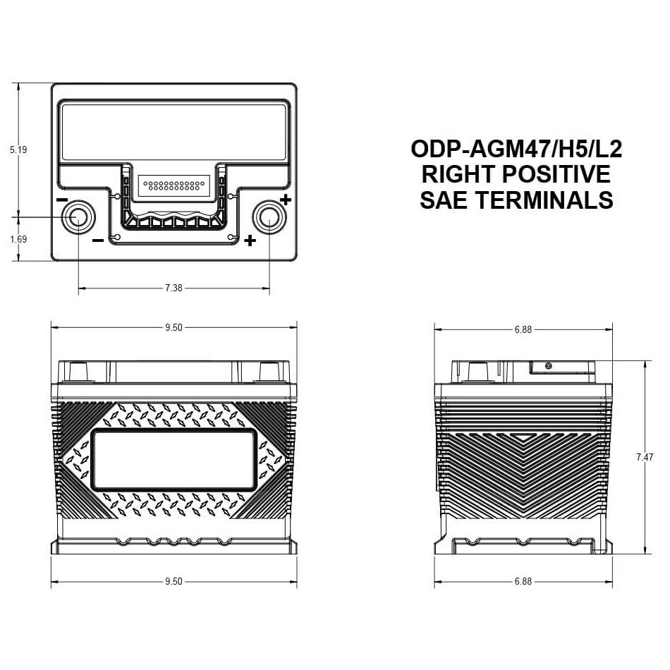 ODP-AGM47H5L2 Odyssey Battery for Chevy Mercedes VW 320 325 528 530 533 540 630