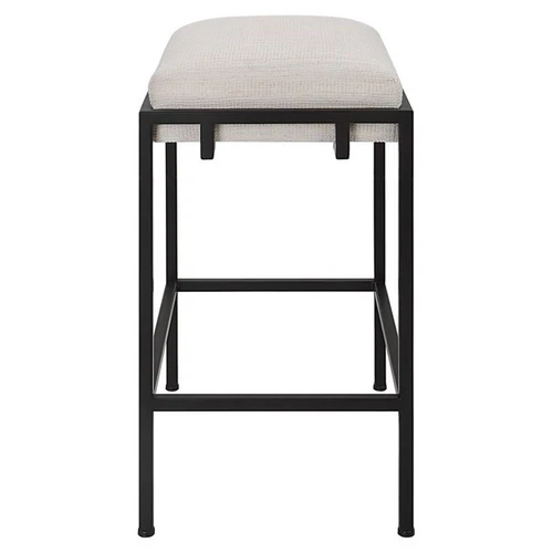 Uttermost Paradox 27" Contemporary Iron and Fabric Counter Stool in Black/White - Picture 4 of 6