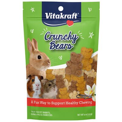 Crunchy Bears Treat for Rabbits, Guinea Pigs, Hamsters, 4 Oz