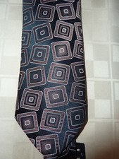 Brown Tie Ferucci Long 100 silk Mens Necktie squares