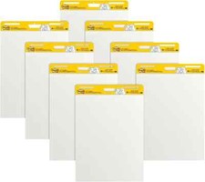 Post-it 1668443 Super Sticky Easel Pad 25-Inch x 30-Inch White 8/Pack 559-VAD-8