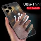 Phone Case For iPhone 17 18 Pro Max 16 15 14 13 Heat Dissipation Hard Mesh Cover
