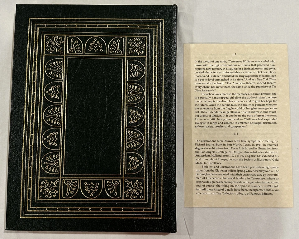 The Glass Menagerie Leather Easton Press Williams Famous Editions Illus. 1990 - Image 2 of 4