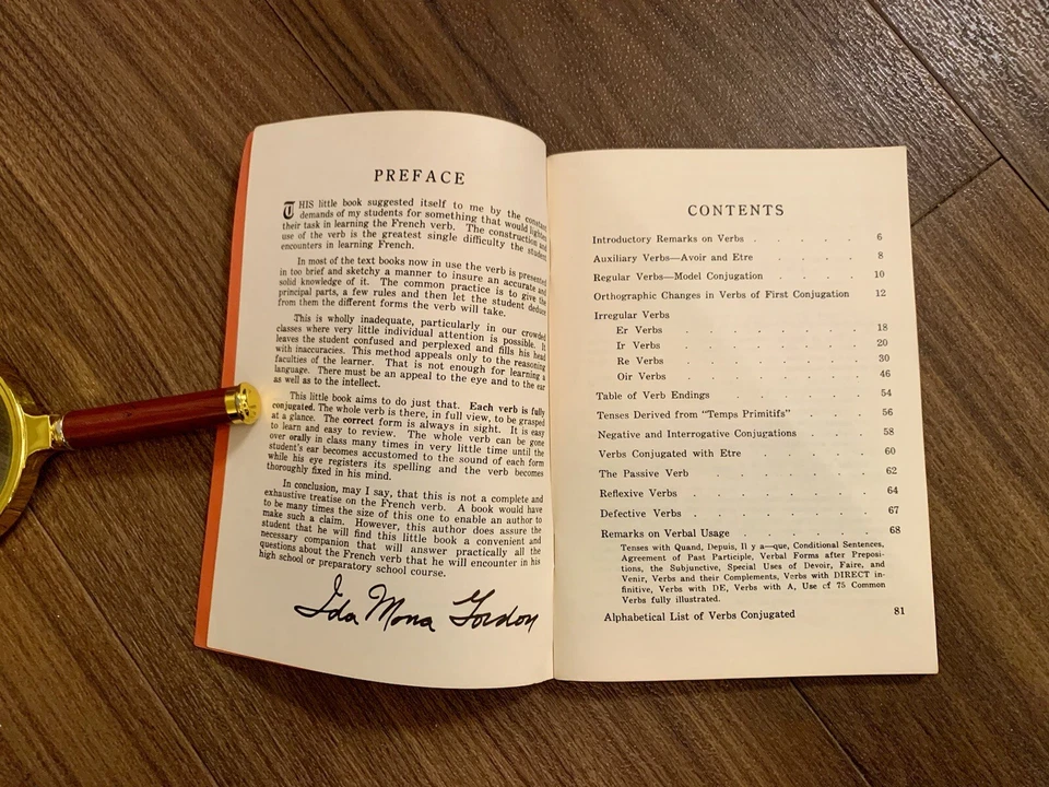 French Verbs at a Glance by Ida Mona Gordon (1939, Softcover) Vintage - Image 4 of 4