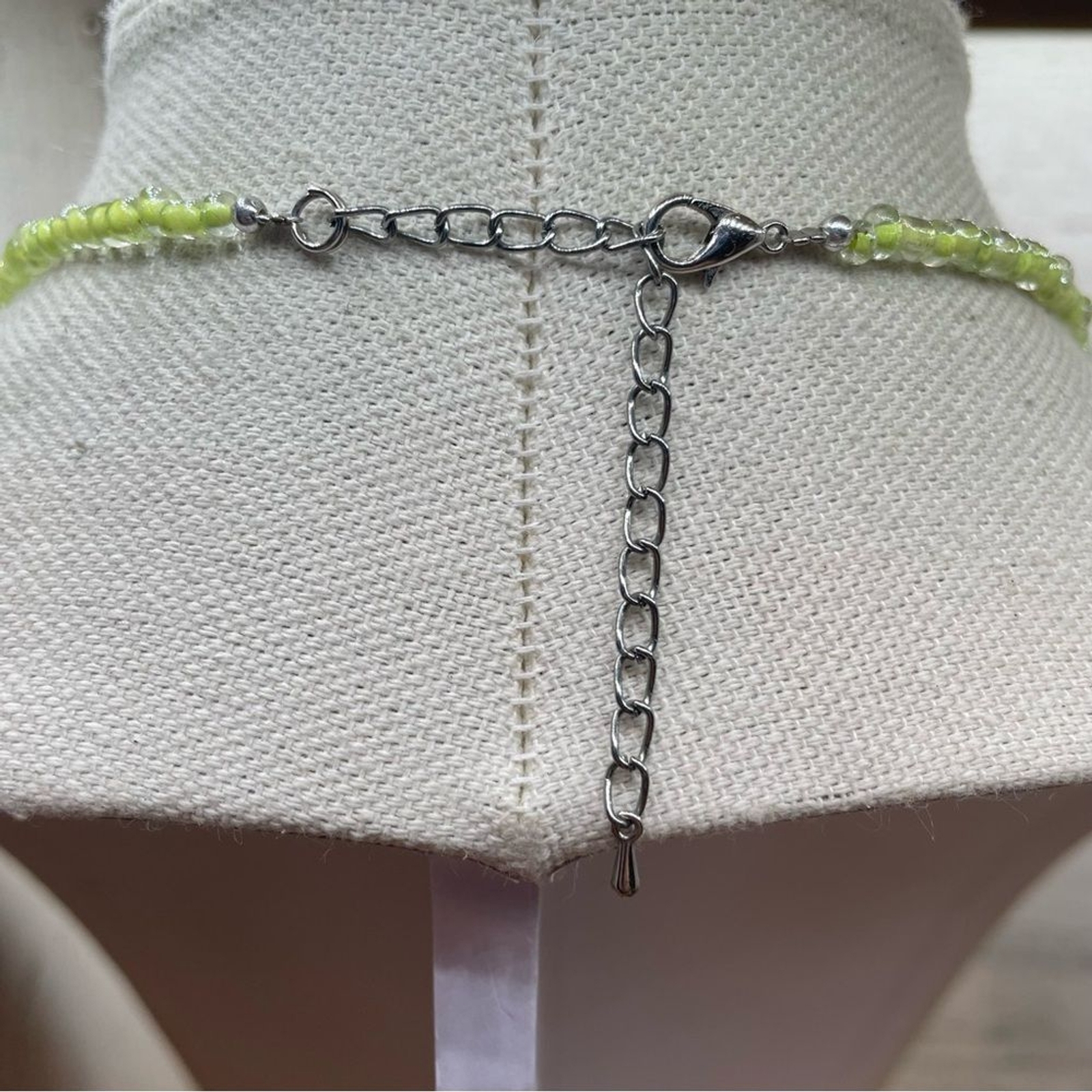 Unsigned Boho Glazed Ceramic Necklace Beaded Blue… - image 7