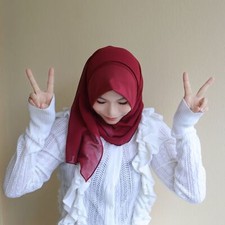 Long Scarf Chiffon Istant Hijab Women Shawl Wrap Turban Solid Color Stoles Arab