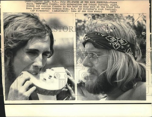 1973 Press Photo Woodstock Rock Festival Goers Vance White, Sakari Jarvela - 第 1/2 張圖片