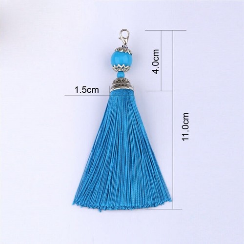 5X Large Silky Tassels Key Set Sewing Trim 11cm Long Bead Cushion Curtain Craft1 - Picture 14 of 35