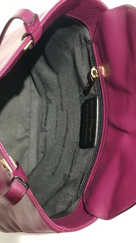 Rare Salvatore Ferragamo Plum Saffiano Leather Tote / Shoulder Bag - Picture 3 of 12