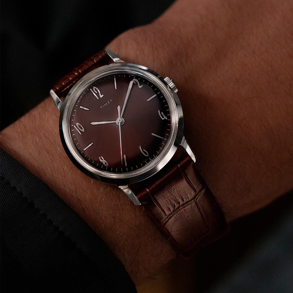 Timex Marlin Classic Hand-Wound 34mm Vintage Reissue Elegant Watch