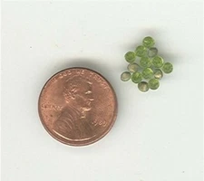 1200 VINTAGE CZECHOSLOVAKIAN GLASS OLIVINE 2.5mm. ROUND RHINESTONES   Z594