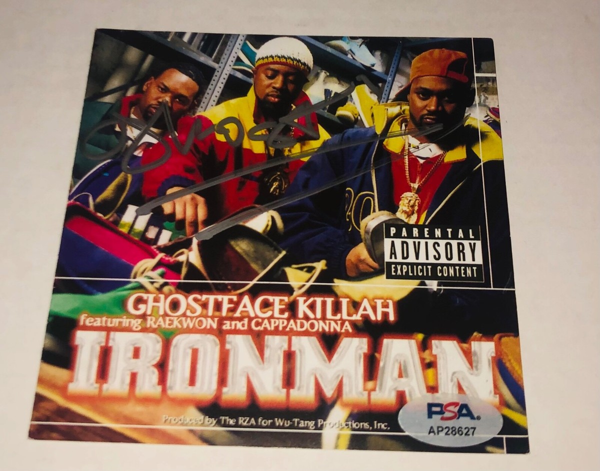 Ghostface Killah Wu Tang Clan Ironman Signed CD Cover PSA RARE A