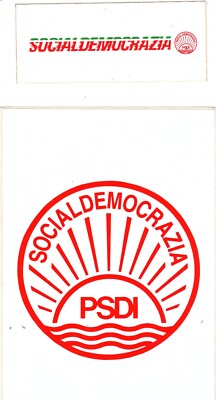 Due adesivi simbolo PARTITO SOCIALISTA DEMOCRATICO ITALIANO