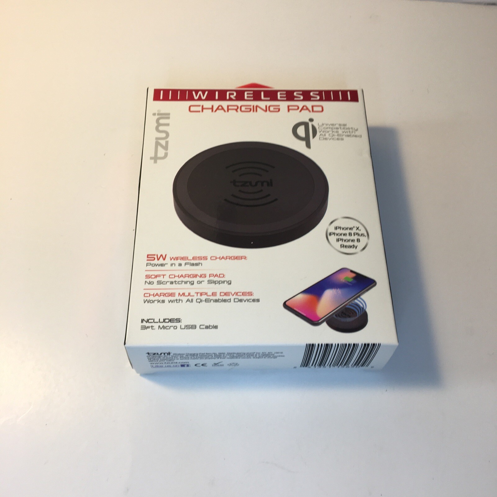 Tzumi Wireless Charging Pad Charger Universal All Qi Devices for sale