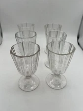 1885 EAPG  Paneled Sprig By Bryce Rival Pattern Pressed Water Goblet Lot Of 6