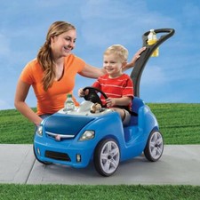 Step2 Whisper Ride II Ride On Push Car, Blue, for Kids Toddler Toys