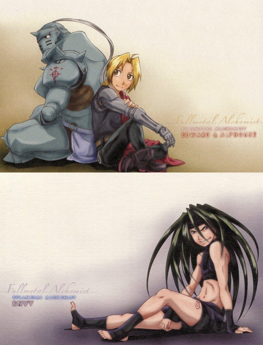 2 pcs postcard Fullmetal Alchemist anime Envy Edward Elric