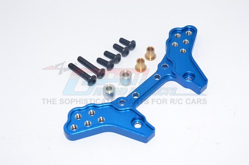 Jeu De 9 Supports D'amortisseur Arrière En Aluminium GPM Racing - Bleu - Pour Traxxas Maxx 1:10